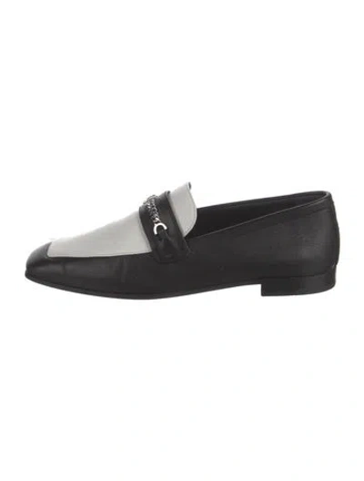 Pre-owned Christian Louboutin Leather Colorblock Pattern Loafers In Black