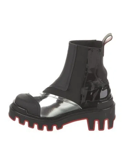 Pre-owned Christian Louboutin Leather Combat Boots In Black