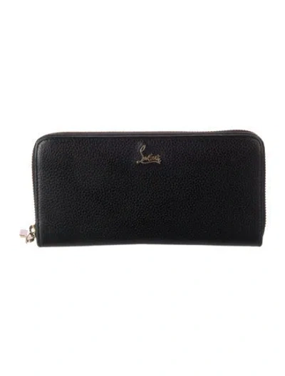 Pre-owned Christian Louboutin Leather Continental Wallet In Black
