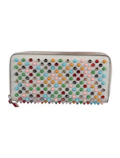 Pre-owned Christian Louboutin Leather Continental Wallet In White