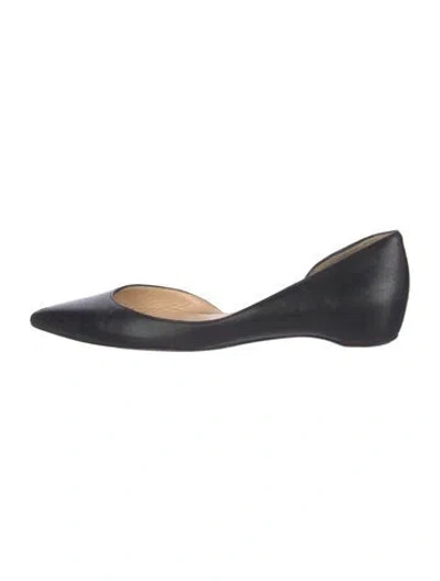 Pre-owned Christian Louboutin Leather D'orsay Flats In Black