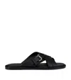 Christian Louboutin Leather Emircross Sandals In Black