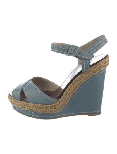 Pre-owned Christian Louboutin Leather Espadrilles In Blue
