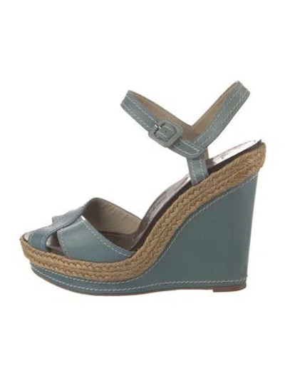 Pre-owned Christian Louboutin Leather Espadrilles In Blue