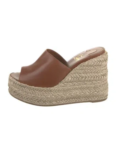 Pre-owned Christian Louboutin Leather Espadrilles In Brown