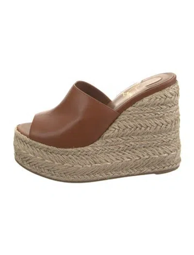 Pre-owned Christian Louboutin Leather Espadrilles In Brown