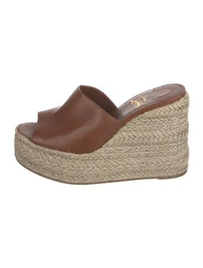 Pre-owned Christian Louboutin Leather Espadrilles In Brown