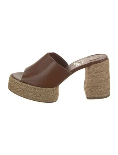 Pre-owned Christian Louboutin Leather Espadrilles In Brown