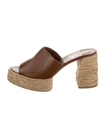 Pre-owned Christian Louboutin Leather Espadrilles In Brown
