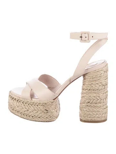 Pre-owned Christian Louboutin Leather Espadrilles In Neutrals