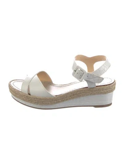 Pre-owned Christian Louboutin Leather Espadrilles In White