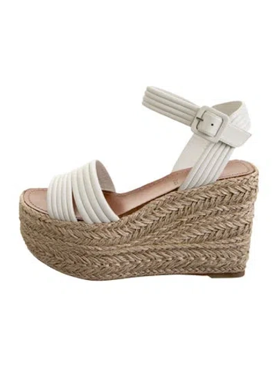Pre-owned Christian Louboutin Leather Espadrilles In White