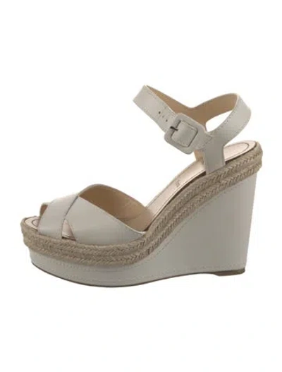 Pre-owned Christian Louboutin Leather Espadrilles In White