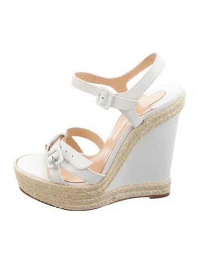 Pre-owned Christian Louboutin Leather Espadrilles In White