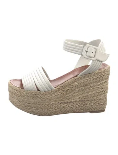 Pre-owned Christian Louboutin Leather Espadrilles In White