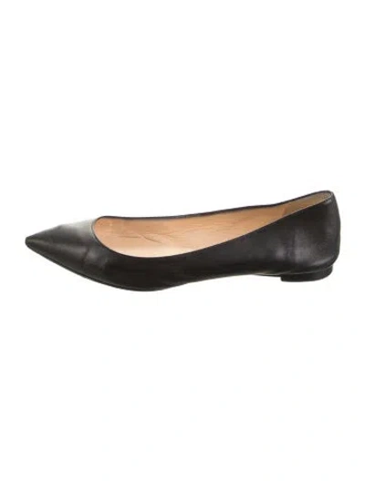 Pre-owned Christian Louboutin Leather Flats In Black