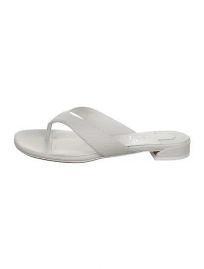 Pre-owned Christian Louboutin Leather Flip Flops W/ Tags In White