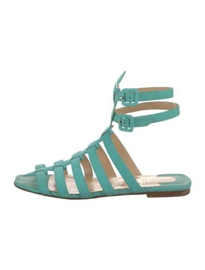 Pre-owned Christian Louboutin Leather Gladiator Sandals In Blue