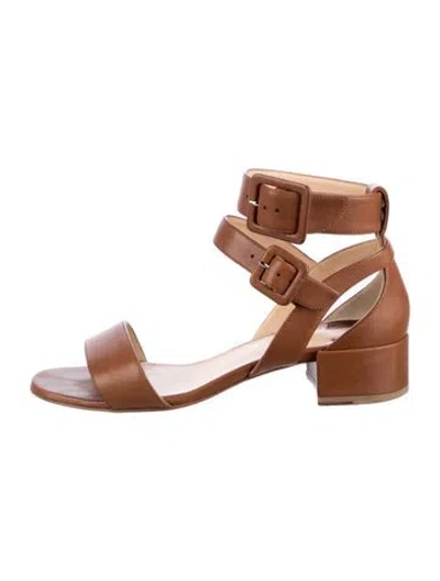 Pre-owned Christian Louboutin Leather Gladiator Sandals In Brown