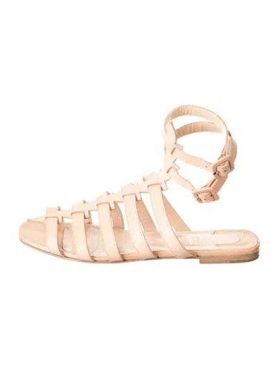 Pre-owned Christian Louboutin Leather Gladiator Sandals In Neutrals