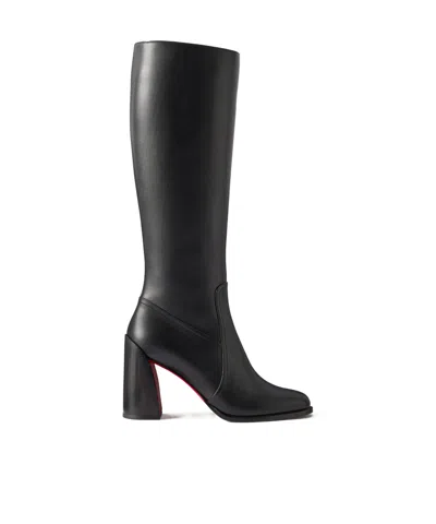 Christian Louboutin Leather Knee Boots In Blue
