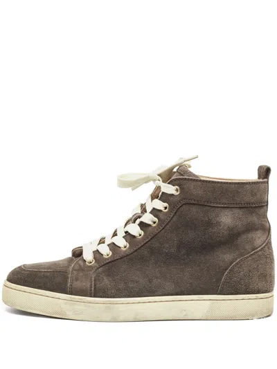 Pre-owned Christian Louboutin Leather Lace-up Sneakers