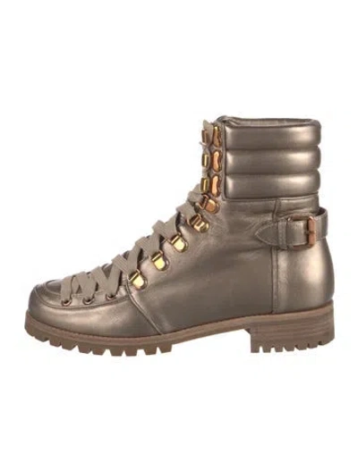 Pre-owned Christian Louboutin Leather Lace-up Boots