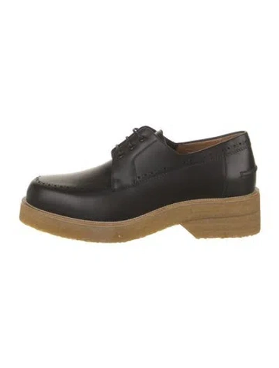 Pre-owned Christian Louboutin Leather Lasercut Accents Brogues In Black