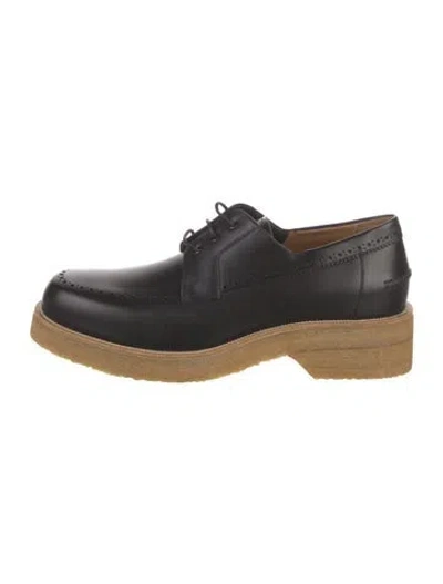 Pre-owned Christian Louboutin Leather Lasercut Accents Brogues W/ Tags In Black