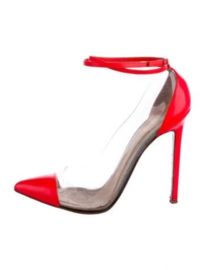 Pre-owned Christian Louboutin Leather Leather Trim Embellishment Pumps