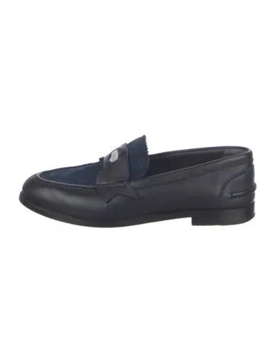 Pre-owned Christian Louboutin Leather Loafers In Blue