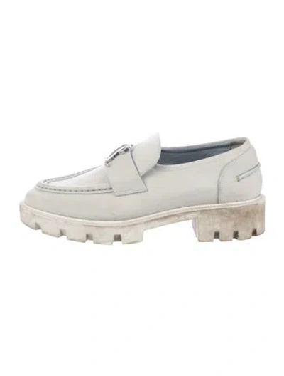 Pre-owned Christian Louboutin Leather Loafers In White