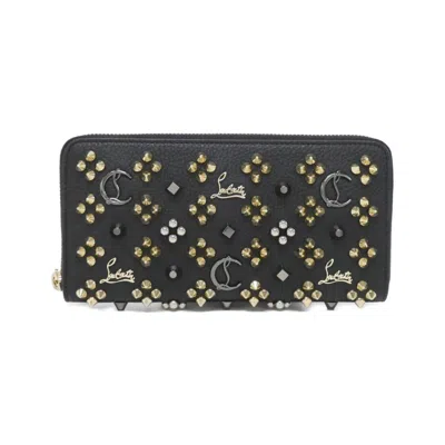 Pre-owned Christian Louboutin Leather Long Wallet (bi-fold) () In Black