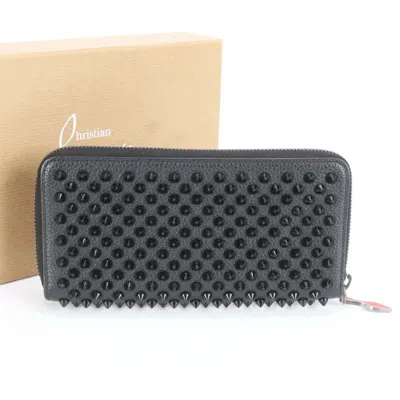 Pre-owned Christian Louboutin Leather Long Wallet (bi-fold) () In Black