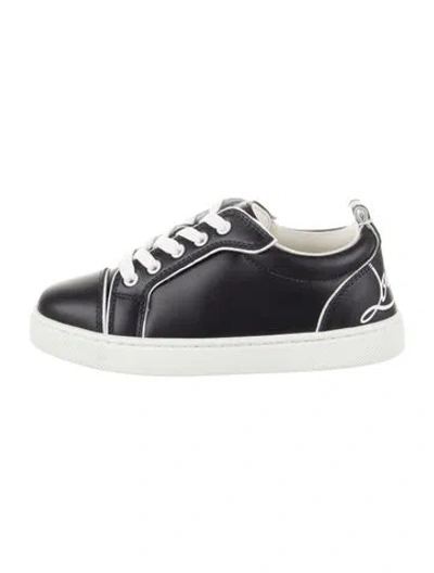Pre-owned Christian Louboutin Babies' Leather Low Top Sneakers In Blue