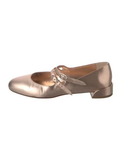 Pre-owned Christian Louboutin Leather Mary Jane Flats