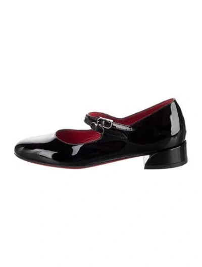 Pre-owned Christian Louboutin Babies' Leather Mary Jane Flats In Black