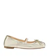 Christian Louboutin Leather Metallic Baballet Flats In Gold