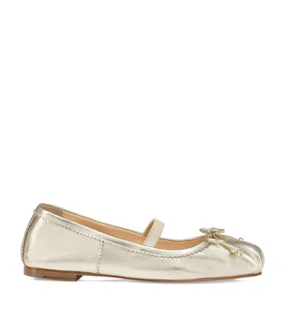 CHRISTIAN LOUBOUTIN LEATHER METALLIC BABALLET FLATS