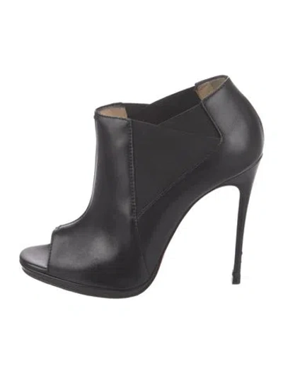 Pre-owned Christian Louboutin Leather Mules In Black