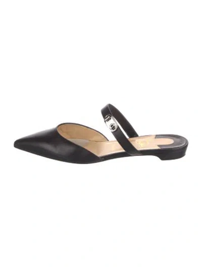 Pre-owned Christian Louboutin Leather Mules In Black