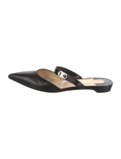 Pre-owned Christian Louboutin Leather Mules In Black