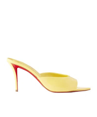 Christian Louboutin Miss Z 80 Leather Mules In Yellow