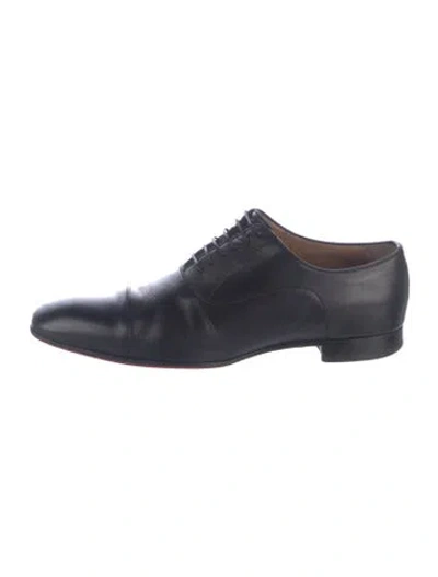 Pre-owned Christian Louboutin Leather Oxfords In Black