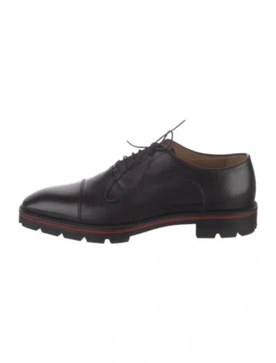 Pre-owned Christian Louboutin Leather Oxfords In Blue