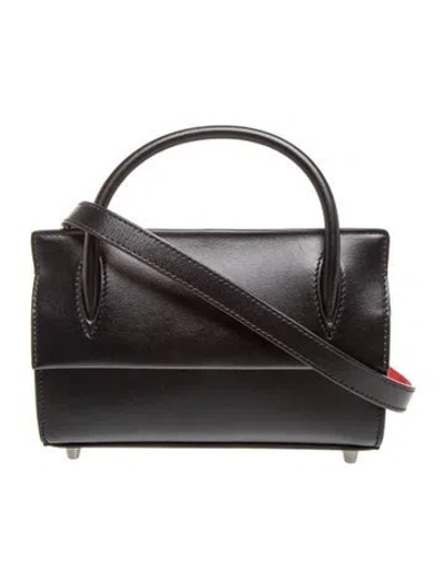 Pre-owned Christian Louboutin Leather Paloma Baguette Small In Black