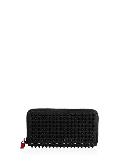 Christian Louboutin Leather Panettone Wallet With Spikes In Black