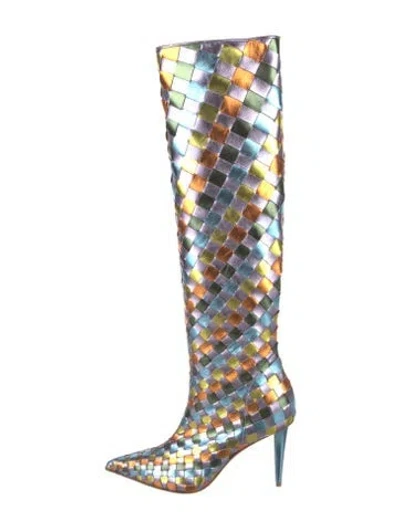 Pre-owned Christian Louboutin Leather Patterned Boots W/ Tags