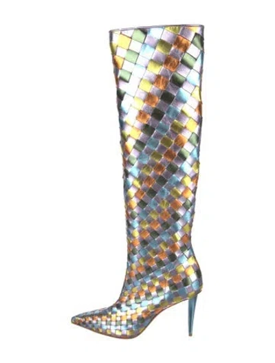 Pre-owned Christian Louboutin Leather Patterned Boots W/ Tags