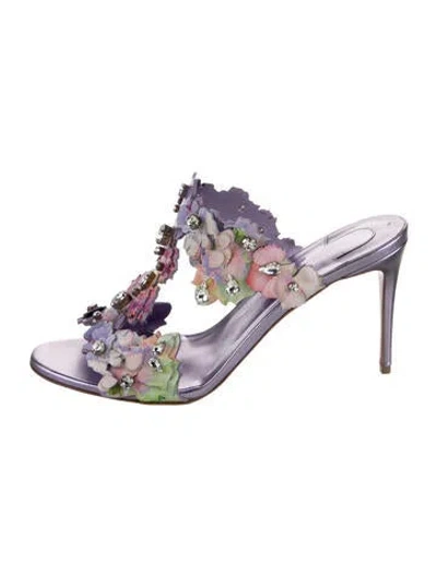 Pre-owned Christian Louboutin Leather Patterned Slides